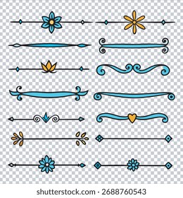EPS decorative pattern line divider separator border, editable HD scalable illustration source file
