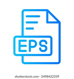 Eps Document file picture gradient icon. format file type icons symbol, Extension, type data, vector illustration.