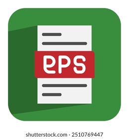 Eps document flat icon. perfect file icon for digital design. can be used for website, ui and mobile app.
