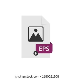 Imagen vectorial de formato de archivo de descarga EPS. Icono de fichero EPS vectorial plano de diseño