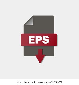 EPS download icon on background. EPS button.