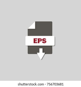 EPS download icon on background. EPS button.