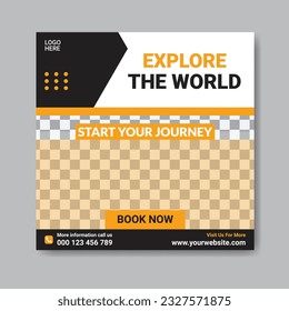 EPS dream vacation tour and travel adventure social media instagram and facebook post design
