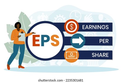 EPS - Earnings Per Share acronym, concept background. vector illustration concept with keywords and icons. lettering illustration with icons for web banner, flyer, landing page, presentation
