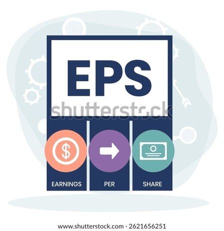EPS - Earnings Per Share acronym, concept background. vector illustration concept with keywords and icons. lettering illustration with icons for web banner, flyer, landing page, presentation