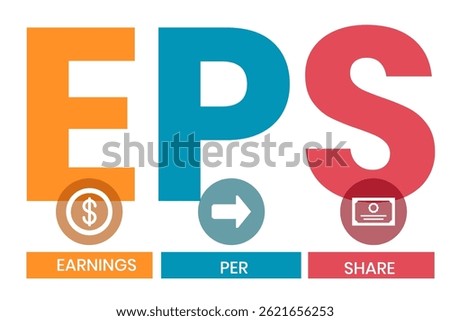 EPS - Earnings Per Share acronym, concept background. vector illustration concept with keywords and icons. lettering illustration with icons for web banner, flyer, landing page, presentation