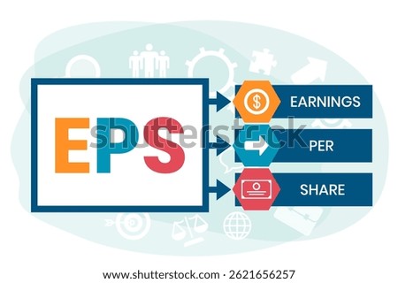 EPS - Earnings Per Share acronym, concept background. vector illustration concept with keywords and icons. lettering illustration with icons for web banner, flyer, landing page, presentation