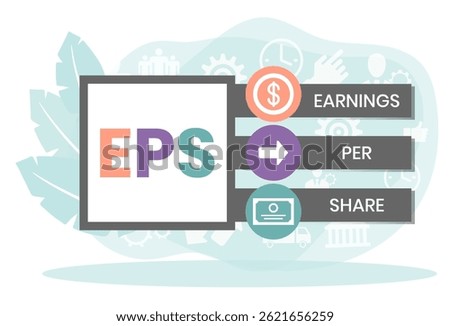 EPS - Earnings Per Share acronym, concept background. vector illustration concept with keywords and icons. lettering illustration with icons for web banner, flyer, landing page, presentation