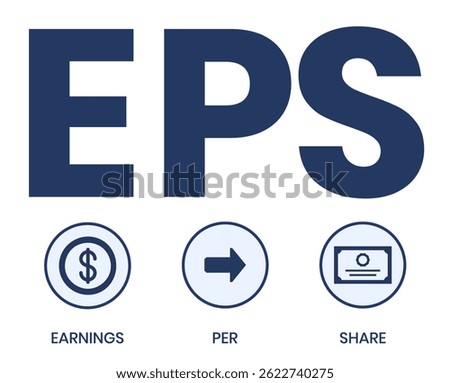 EPS - Earnings Per Share acronym, concept background. vector illustration concept with keywords and icons. lettering illustration with icons for web banner, flyer, landing page, presentation