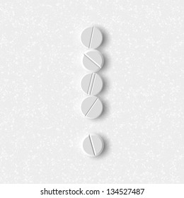 eps, exclamation mark of the pills