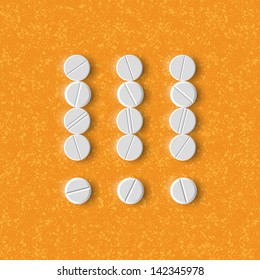 eps, exclamation mark of the pills