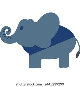 EPS file 3000*3000 300 dpi. A paper cutout depicting an elephant with its large ears, trunk, and tusks, symbolizing strength, wisdom, and majesty.