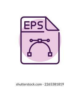 EPS file color line icon. Format and extension of documents.