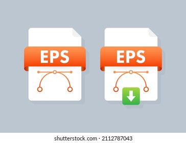 EPS file download flat icon. Vector flat illustration. Outline icon design. Isolated vector design.