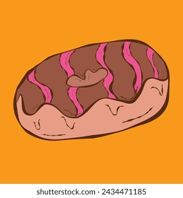 EPS File Fast food Vintage Illustration Donut