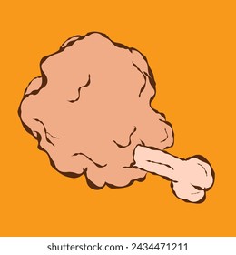 EPS File Fast food Vintage Illustration Fried Chicken