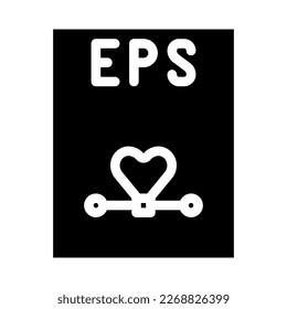 eps file format document glyph icon vector. eps file format document sign. isolated symbol illustration