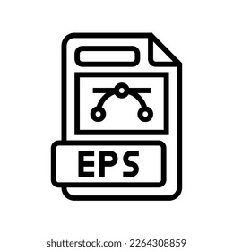 eps file format document line icon vector. eps file format document sign. isolated contour symbol black illustration