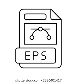 eps file format document line icon vector. eps file format document sign. isolated contour symbol black illustration