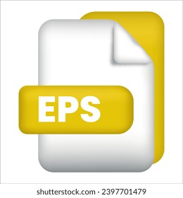 EPS file format icon. EPS file format 3d render icon with transparent background. EPS file format document color icon vector