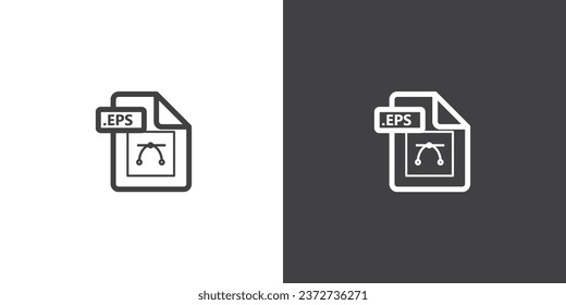 EPS file format icon. Format information, Document icon, EPS file document type simple black style symbol sign for apps and website, vector illustration