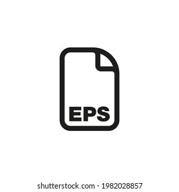 Eps file format icon in line design style. Usage for web and mobile design element.