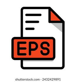 Eps File Format Icon. type file Editable Bold Outline With Color Fill Design icon. Vector Illustration.