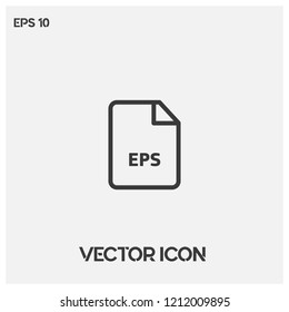 EPS file format vector icon illustration.Flat EPSfile format symbol icon vector for web and mobile application isolated on light backround.Premium quality.