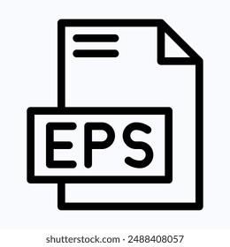 EPS File Format Vector Icon, Isolated Lineal Vector Icon.