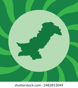 el archivo eps del mapa de Pakistán para el 14 de agosto, el día de la independencia de Pakistán