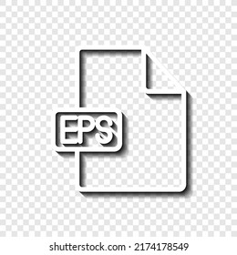 EPS file simple icon vector. Flat design. White with shadow on transparent grid.ai