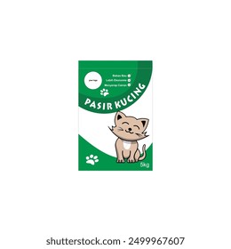 .eps file template design for plastic packaging of cat food