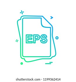 EPS file type icon design vector