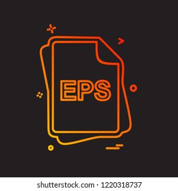 EPS file type icon design vector