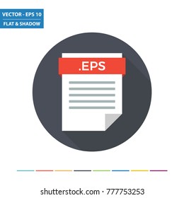 EPS graphics document file format flat icon. Vector Illustration.