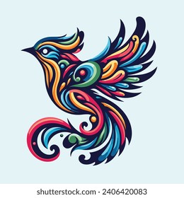 Eps hand draw ,colorful, heaven bird 