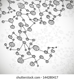 eps, hand drawn DNA molecule