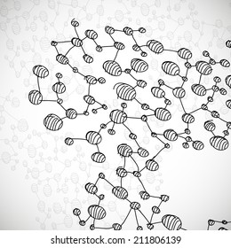 eps, hand drawn DNA molecule
