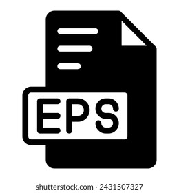 Eps icon Glyph design. image extension format file type icon. vector illustration