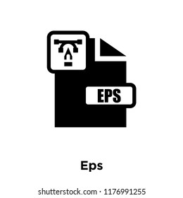 Eps icon vector isolated on white background, logo concept of Eps sign on transparent background, filled black symbol