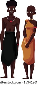 EPS illustration of a traditional African couple