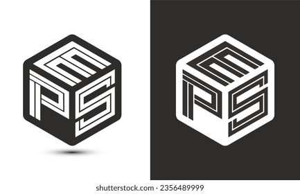 EPS letter logo design with illustrator cube logo, vector logo modern alphabet font overlap style. Premium Business logo icon. White color on black background
