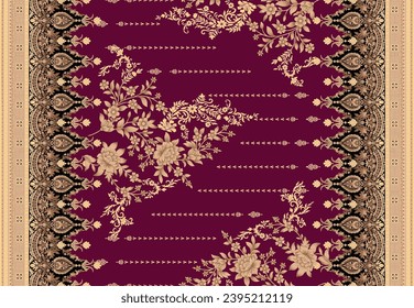 EPS Motif Pattern Design with Border and Background Using Geometric Flower