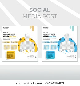 EPS Real estate digital marketing web banner social media and instagram post template banner.