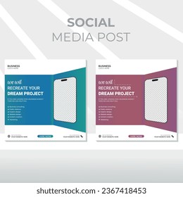 EPS Real estate digital marketing web banner social media and instagram post template banner.