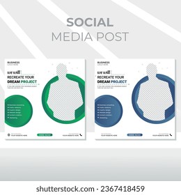 EPS Real estate digital marketing web banner social media and instagram post template banner.