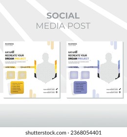 EPS Real estate digital marketing web banner social media and instagram post template banner.
