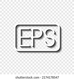 EPS simple icon vector. Flat design. White with shadow on transparent grid.ai