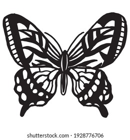 Eps con una simple mariposa monocroma