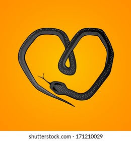 eps, snake in the form of a heart